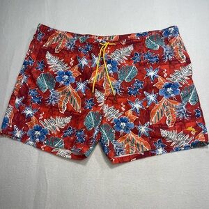 Tommy Bahama Relax Swim Trunks 2XB Red Tropical Board Shorts